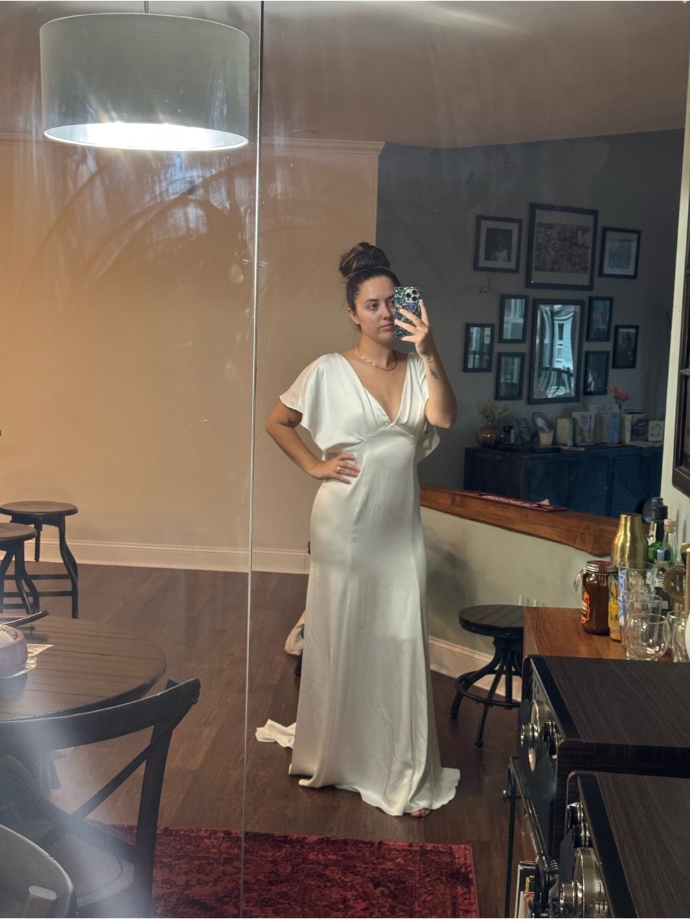 Jenny Yoo Beale Ivory V-Neck Flutter Sleeve Wedding Dress - Picture 5 of 5
